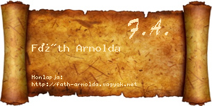 Fáth Arnolda névjegykártya
